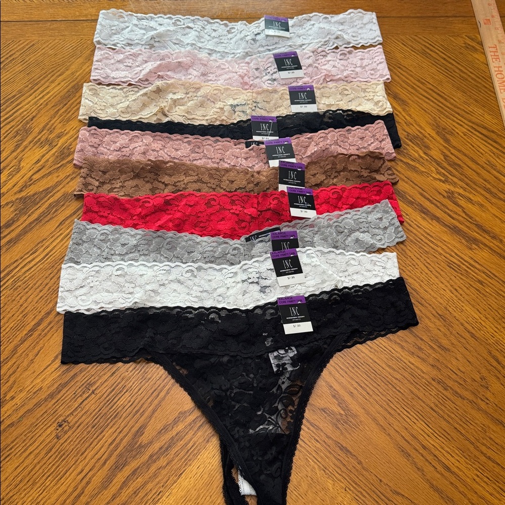 I.N.C.  Set of 10 Lace Thong Underwear Lingerie nwt size XXL